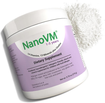 NanoVM 1-3 Years Allergen-Free Multivitamin Powder, Unflavoured, 275g