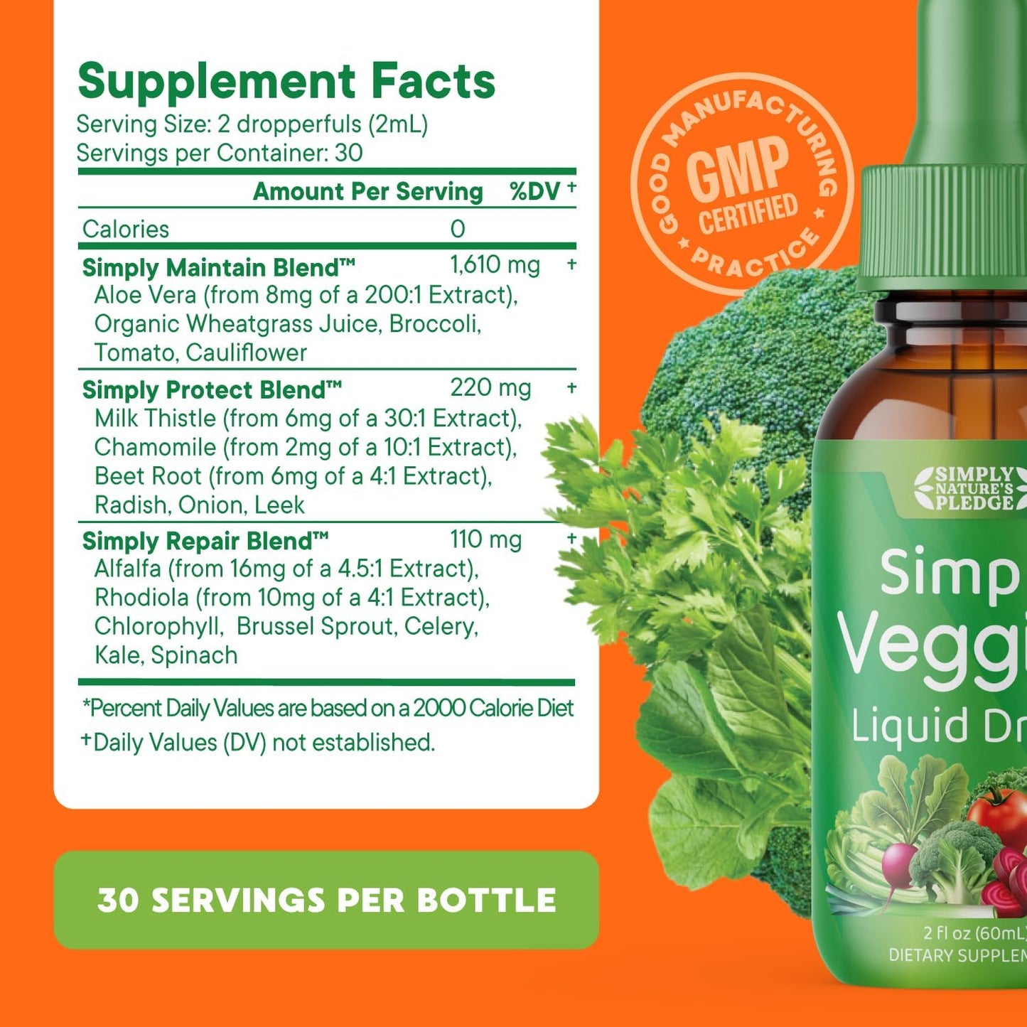 Simply Nature's Pledge Fruit and Vegetable Supplement - Liquid Drops - Wholefood Superfoods - görsel 4