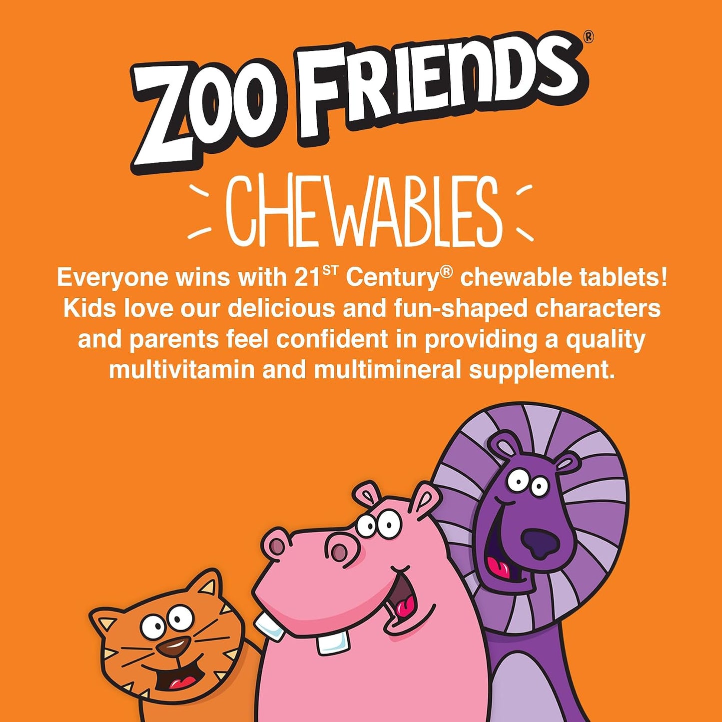 21st Century Zoo Friends with Extra C Chewable Tablets, 60 Count - görsel 2
