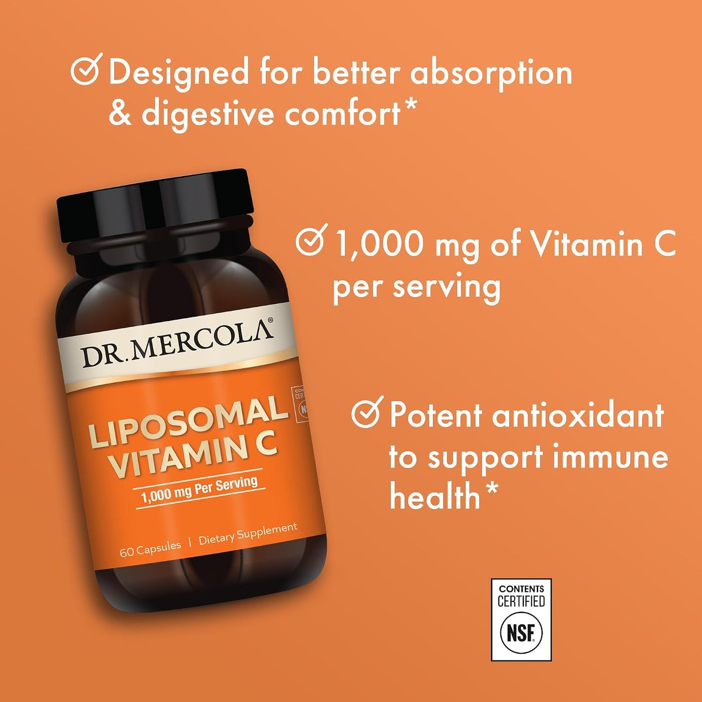 Dr. Mercola Liposomal Vitamin C - 1,000 mg - 60 Capsules (30 Servings) - görsel 4