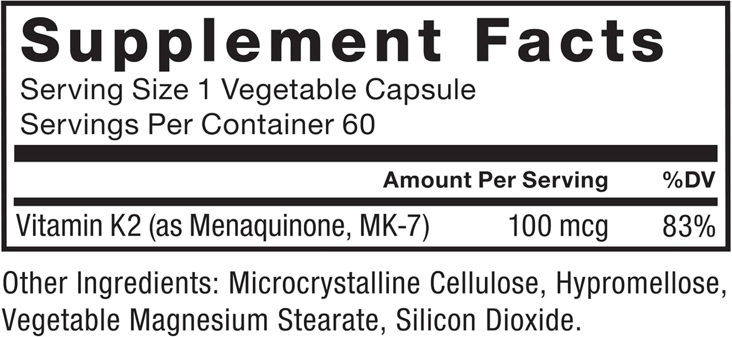 Force Factor MK-7 Vitamin K2 100mcg, Bone Support, Heart Health, Bioavailable, Vegan, Non-GM, 60 Vegetable Capsules - görsel 6
