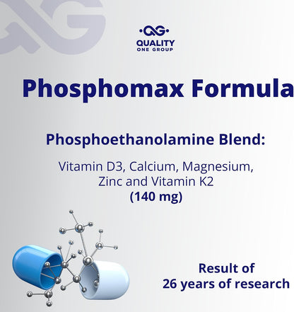 Fosfoetanolamina – Phosphoethanolamine Supplement with Vitamin D3 & K2, 270 Capsules