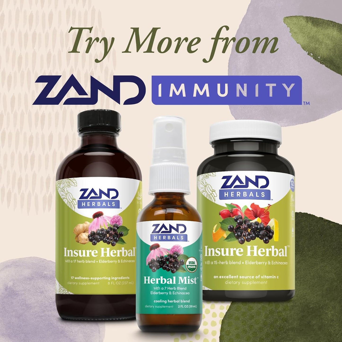 Zand Insure Herbal Immune Support - Vitamin C, Zinc, Echinacea, Elderberry & Ginger - 120 Veg Caps - görsel 5