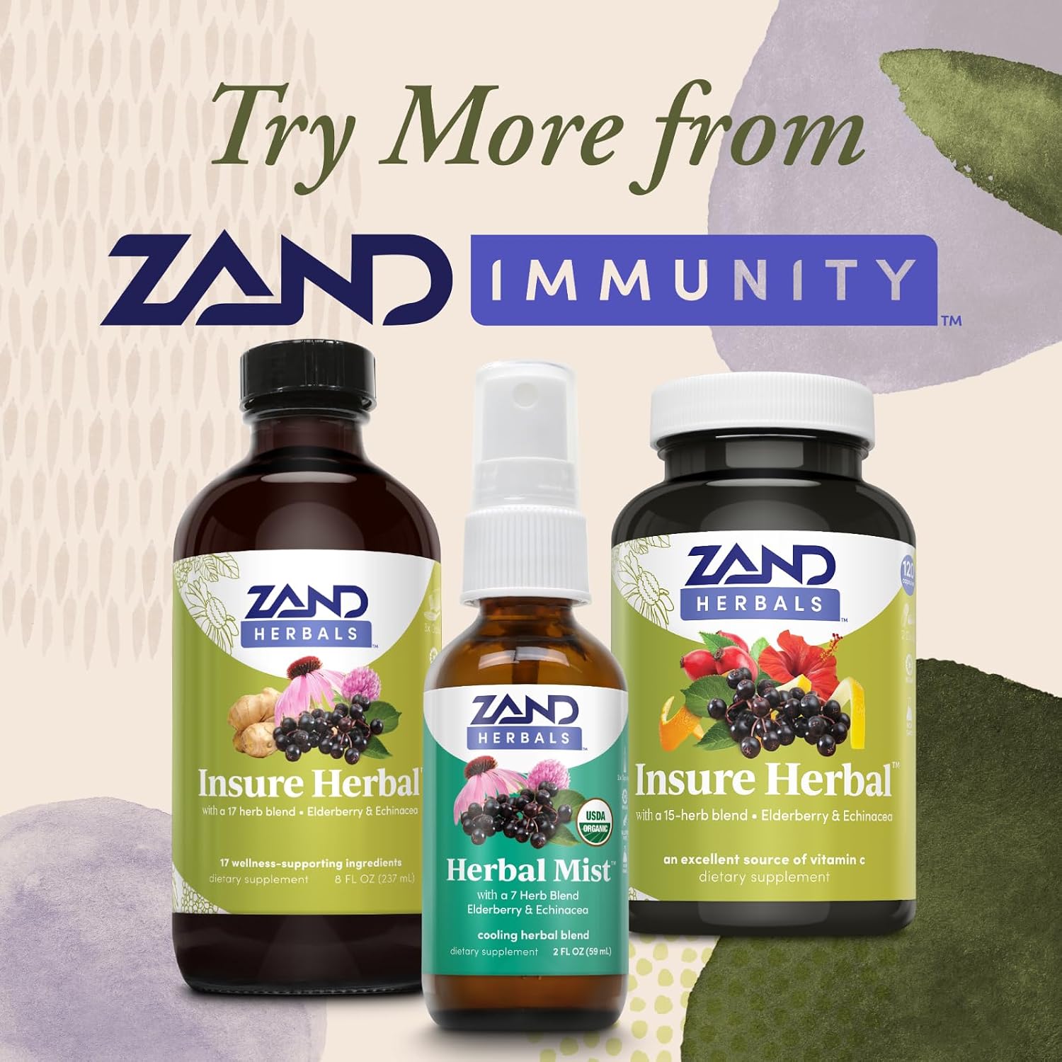 Zand Insure Herbal Immune Support - Vitamin C, Zinc, Echinacea, Elderberry & Ginger - 120 Veg Caps - görsel 5