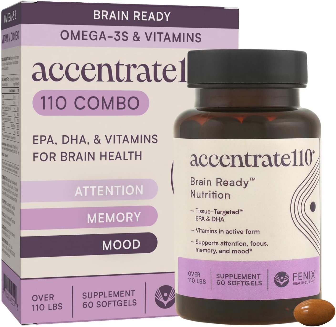 Accentrate Brain Supplement for Natural Focussed and Attention – Active B Vitamin and Omega-3 Combo - görsel 10