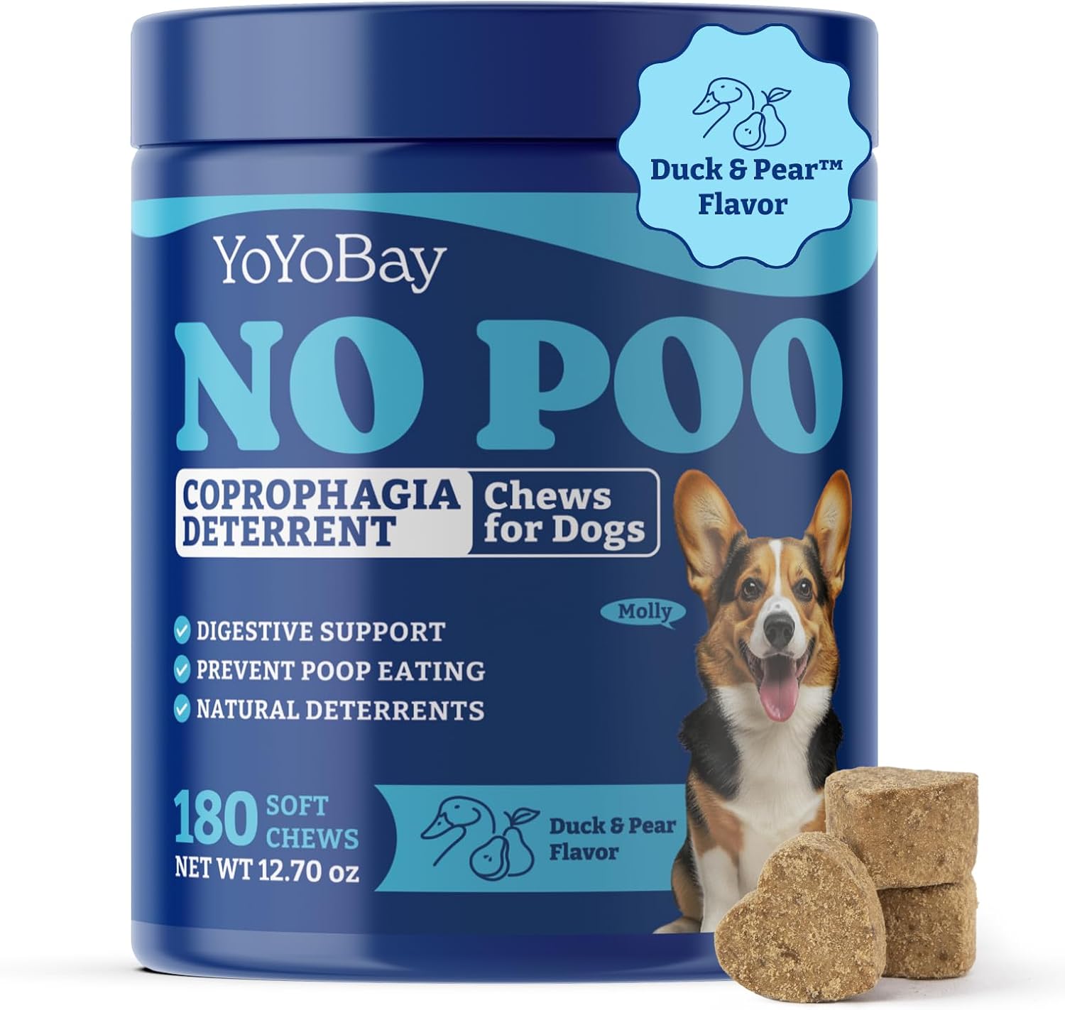 YoYoBay Fish Oil Chews for Dogs & Cats, Omega 3 Fish Oil for Dogs - Rich in Omega 3, 6, and 9 with Flaxseed Oil, EPA & DHA - 180 Soft Chews, Duck & Pear Flavour - görsel 10
