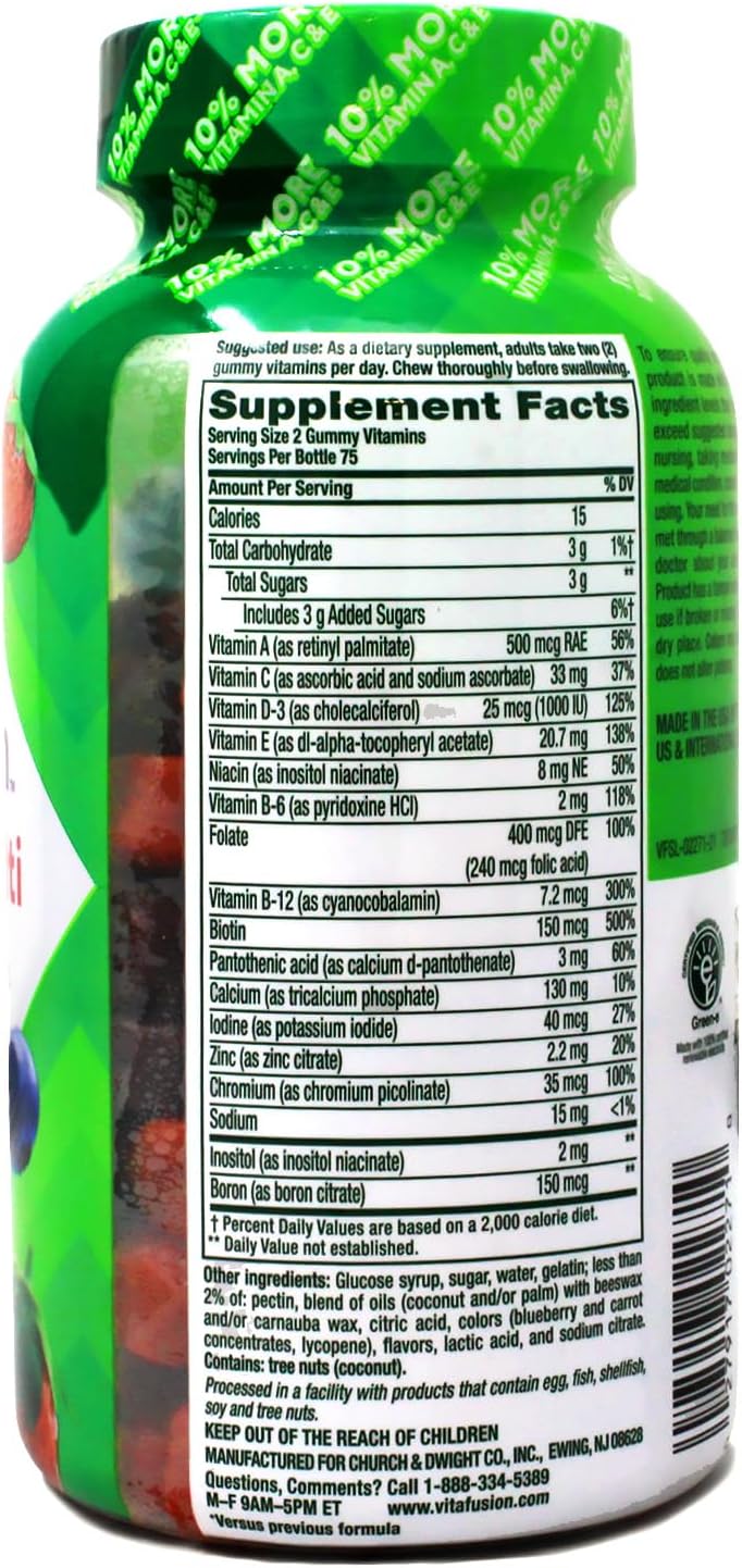 Vitafusion Women's Multivitamin Gummy - Energy, Metabolism & Bone Support - Berry Flavour, 150 Gummies - görsel 2