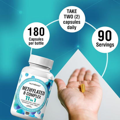 NutraPep Methylated B-Complex Vitamins - – Vitamin B1 (as thiamine HCl) – Supports energy metabolism and nerve – Image 6