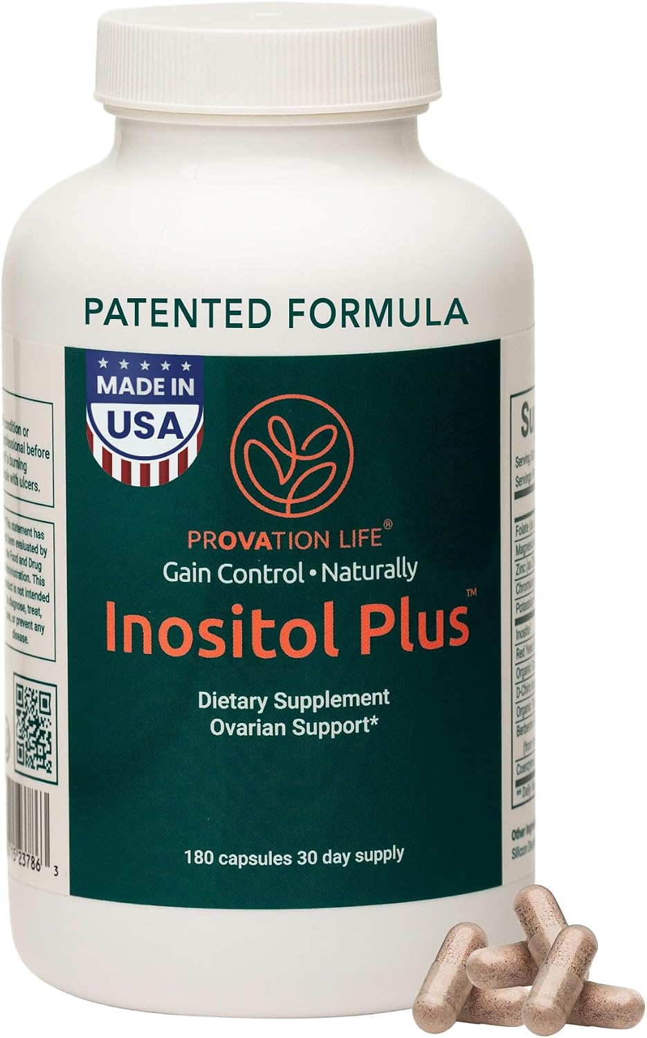 Inositol Plus Supplement for Women's | Ovarian Health, Hormone Balance, Fertility, Ovulation | 40:1 Myo-Inositol D-Chiro & 12 Ingredients | Developed by Medical Doctor | 120 Capsules - görsel 1