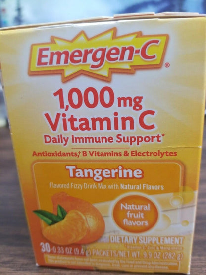 Emergen-C Vitamin C Tangerine Flavoured Drink Mix 30 Packets