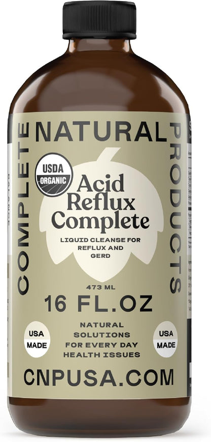 Reflux Pro Liquid Supplement – Organic Acid Reflux Support with Apple Cider Vinegar, Ginger, Garlic, Hops & Aloe – Fast Absorbing Digestive Support – 473 mL (USDA Organic, Kosher)