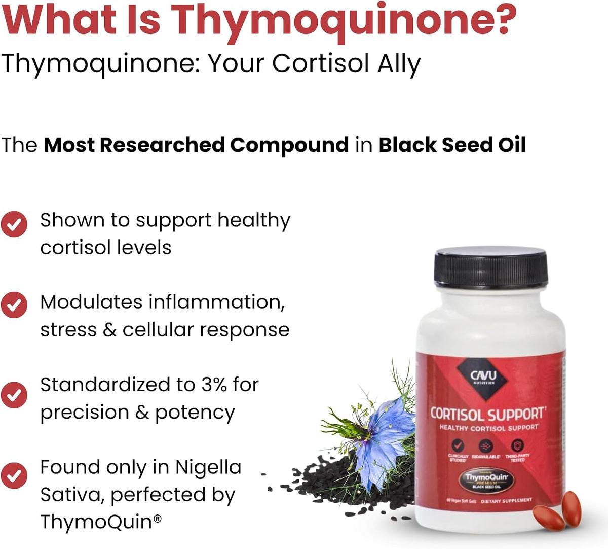 ThymoQuin Cortisol Manager – Black Seed Oil – Restful sleep: The adaptogenic properties may promote deep, – Image 7