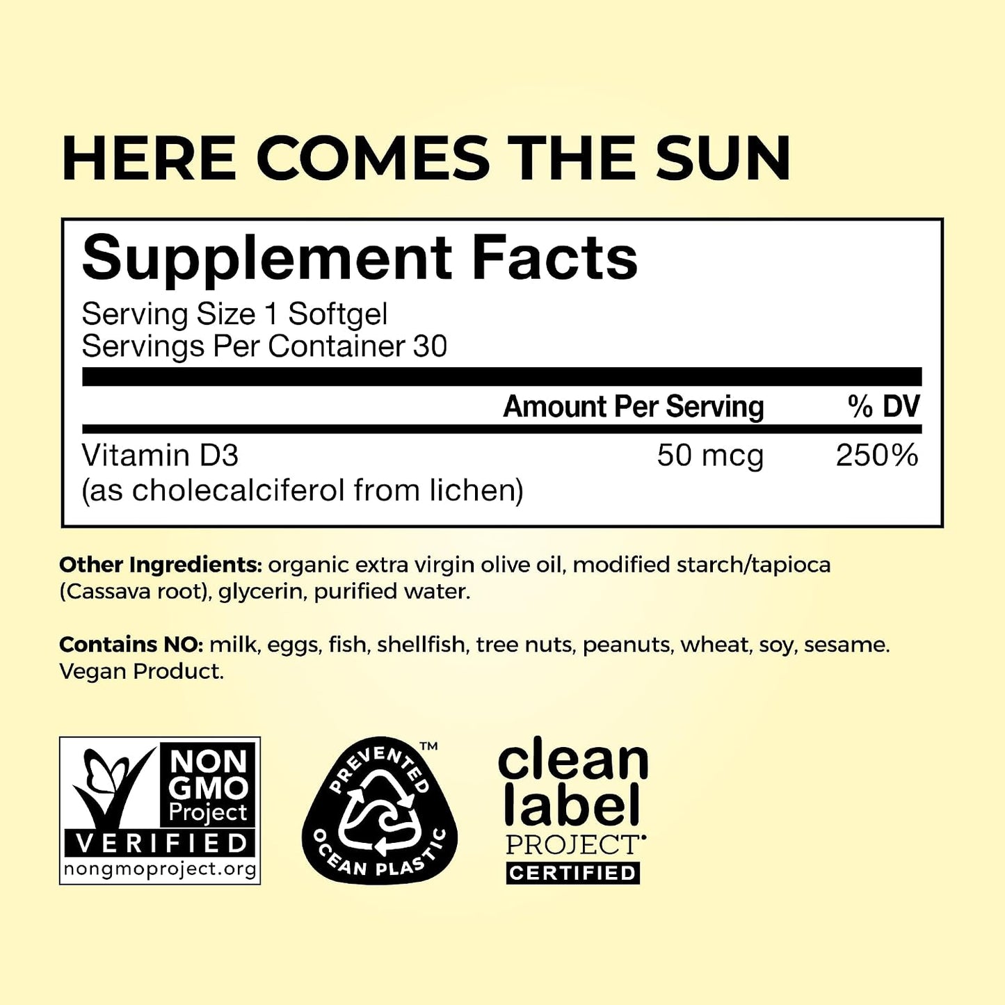 HUM Here Comes The Sun - Vegan Vitamin D3 Immune Support Supplement (2000 IU, 30 Softgels) - görsel 5