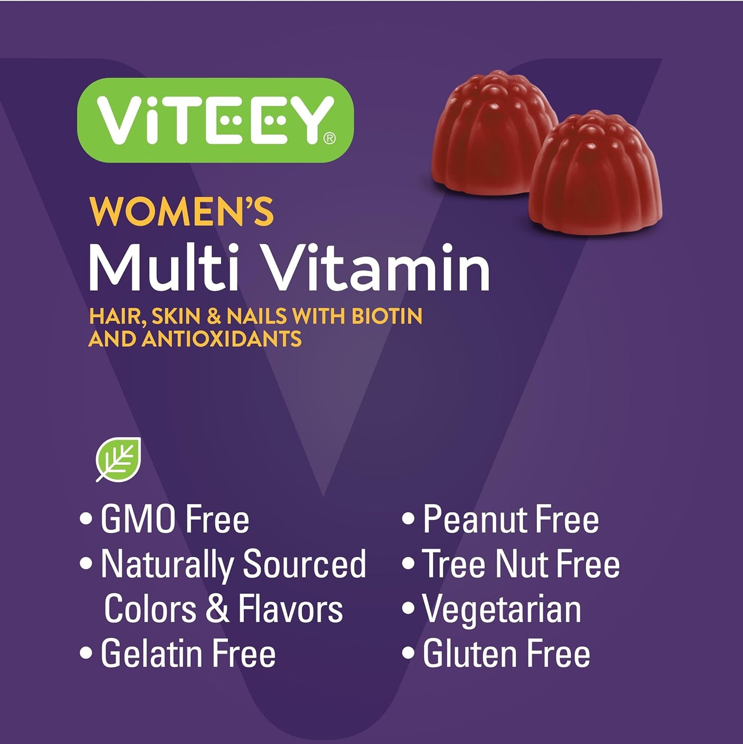 Viteey Women's Multivitamin Gummies - Raspberry Flavoured - 12 in 1 Essential Vitamins & Minerals, Vegetarian, Kosher - görsel 5