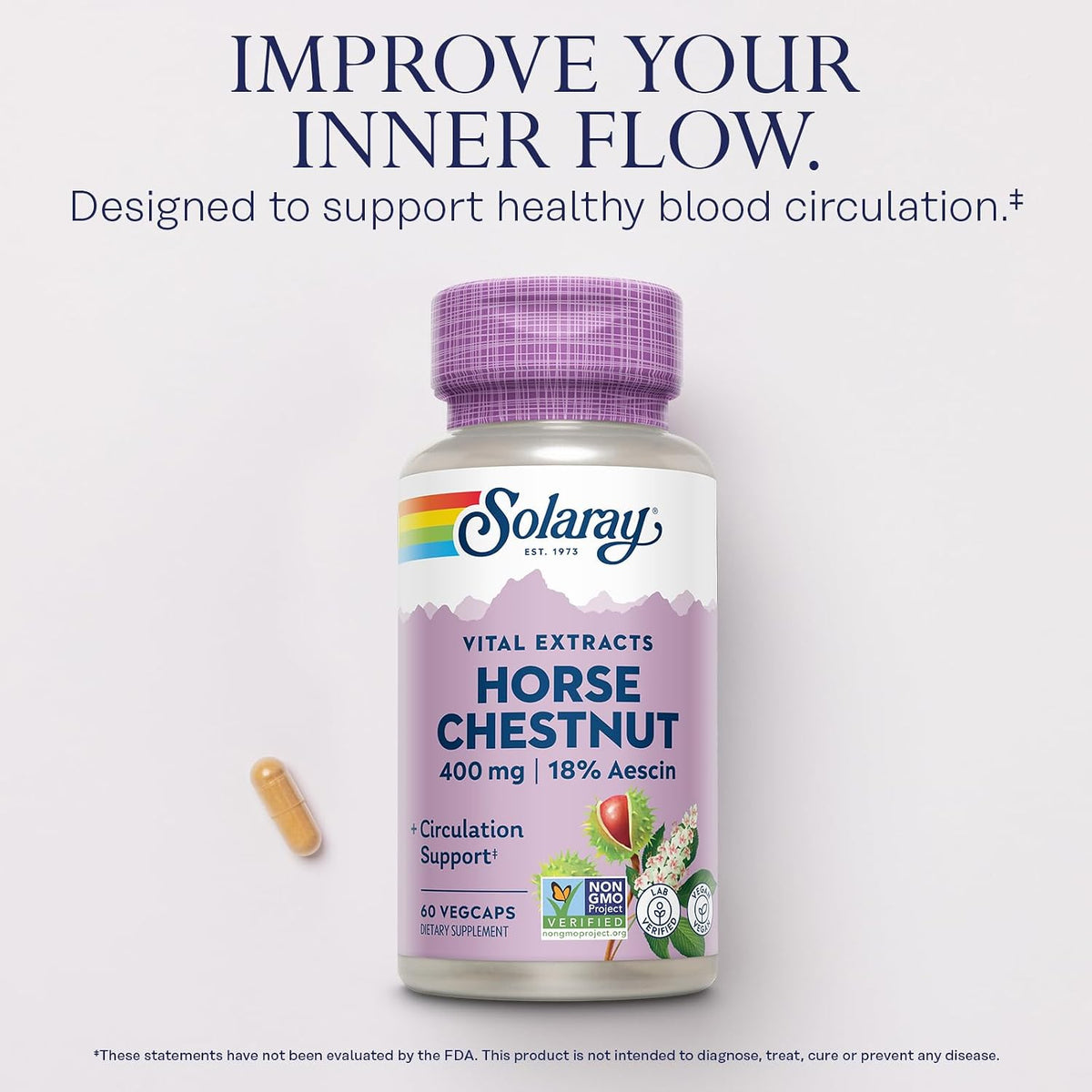 Solaray Horse Chestnut Extract 400 mg with Butcher's Broom – Standardised Aescin for Vein Support – Image 3