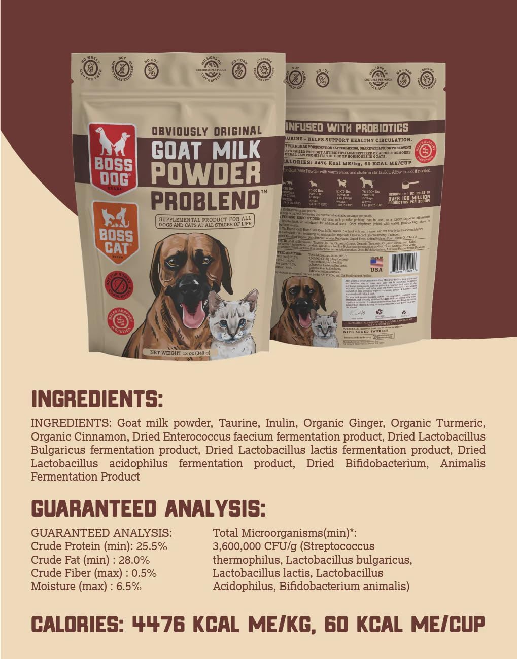 Boss Dog Goat Milk Powder Problend, 2 x 340 – Immune Support: A healthy gut is closely linked to a strong immune – Image 2