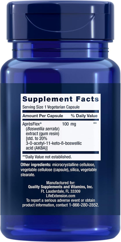 Life Extension 5-LOX Inhibitor with AprèsFlex® – 100 mg Standardised Boswellia Serrata Extract, 60 Capsules