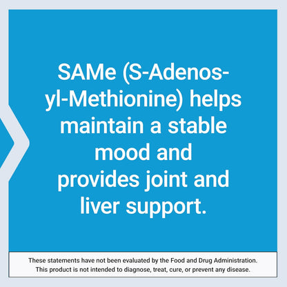 Life Extension SAMe 400 mg – S-Adenosyl-Methionine Supplement for Mood, Joint & Liver Support, 60 Enteric-Coated Tablets