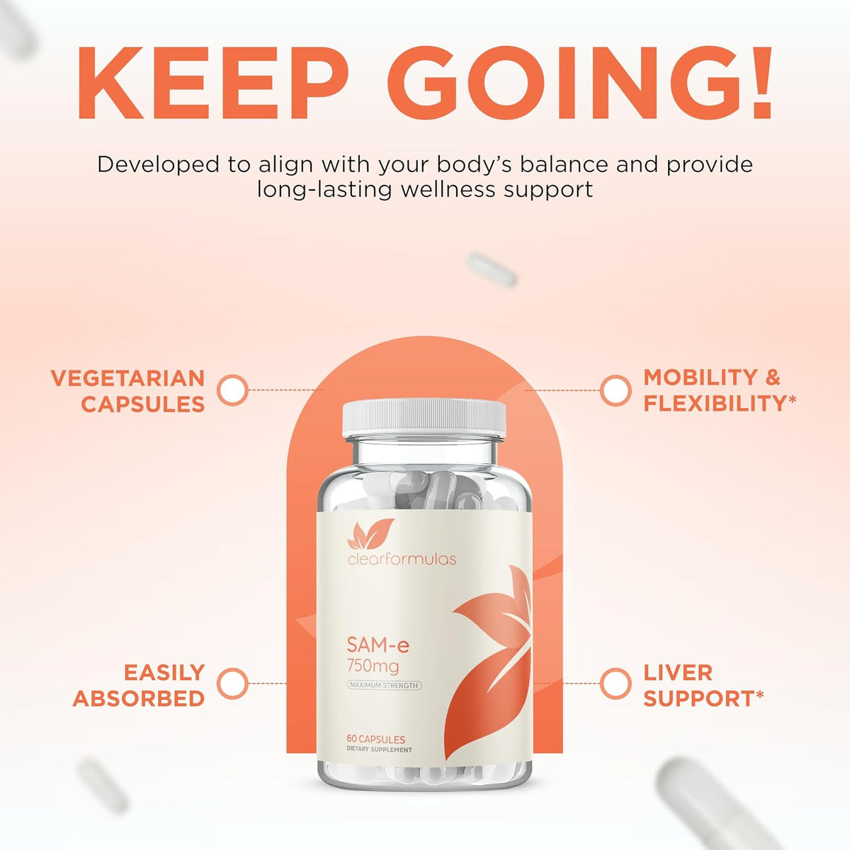 Clear Formulations Bioactive SAM-e 750mg - – Vegan Certification: If you avoid animal products, insure the capsule – Image 4