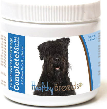 Healthy Breeds Bouvier des Flandres All-in-One Multivitamin with Probiotics, Glucosamine, Chondroitin & Omegas – 60 Soft Chews