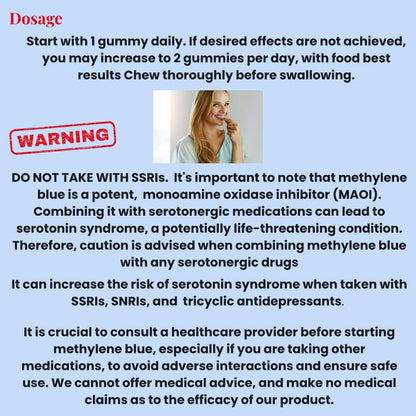 Methylene Blue Gummies 12mg – Cognitive Support with Methylated B12, NAD, and Antioxidants – Image 8