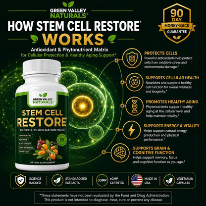 Stem Cell Restore | Cellular Support & Healthy Ageing Antioxidant Supplement with CyanthOx™ 30