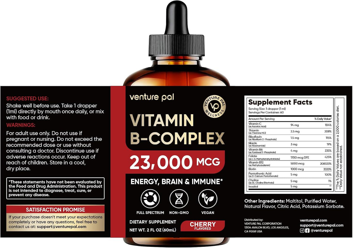Venture Pal Vitamin B Complex Liquid Drops – – Vitamin C – offers immune support and antioxidant benefits. – Image 9