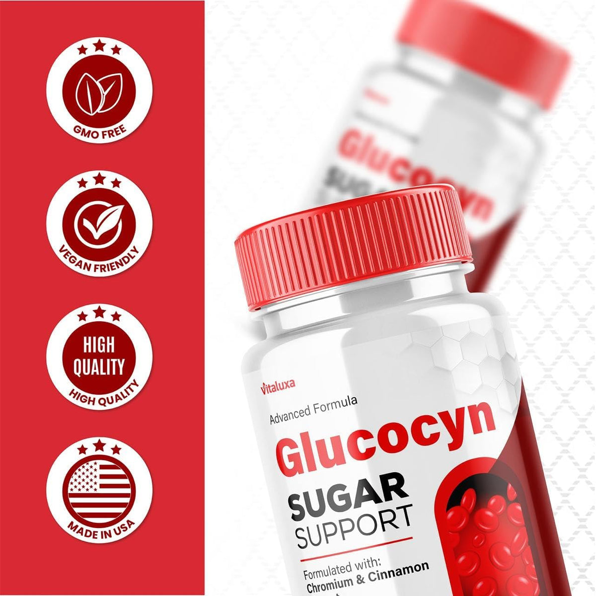 (2 Pack) Glucocyn Support Capsules – Maximum Strength Glycogen Health Formula 800mg – Image 5