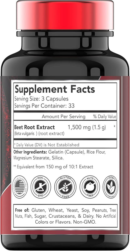 Beetroot Capsules 1500 mg – 100 Capsules | TNVitamins