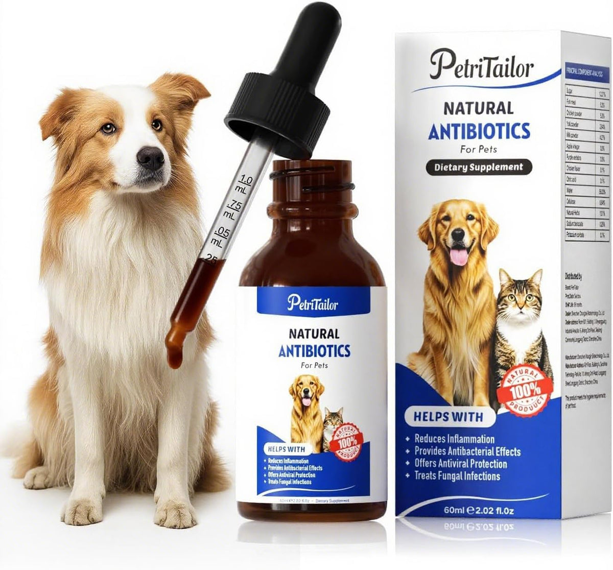 PetriTailor Natural Antibiotics for Dogs - – Immune system support: Keeps your dog's immune system in tip-top – Image 1