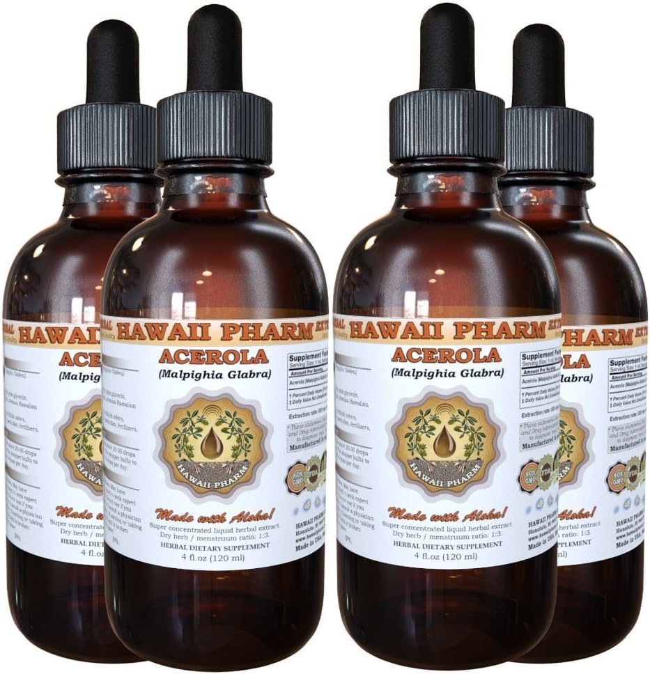 Hawaii Pharm Acerola Liquid Extract – Dried Berry Powder Tincture (15 x 118 mL) - görsel 6
