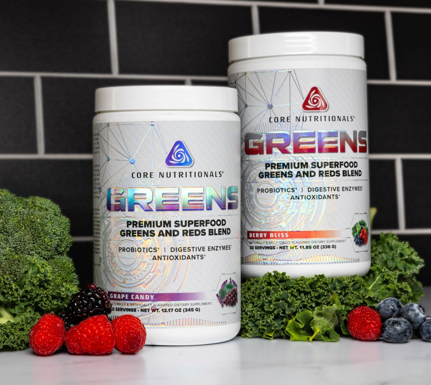 Core Nutritionals Greens | Premium Superfood Reds & Greens Blend | 5 Billion CFU Probiotics, Digestive Enzymes, and Antioxidants | 30 Serves (Grape Candy) - görsel 7