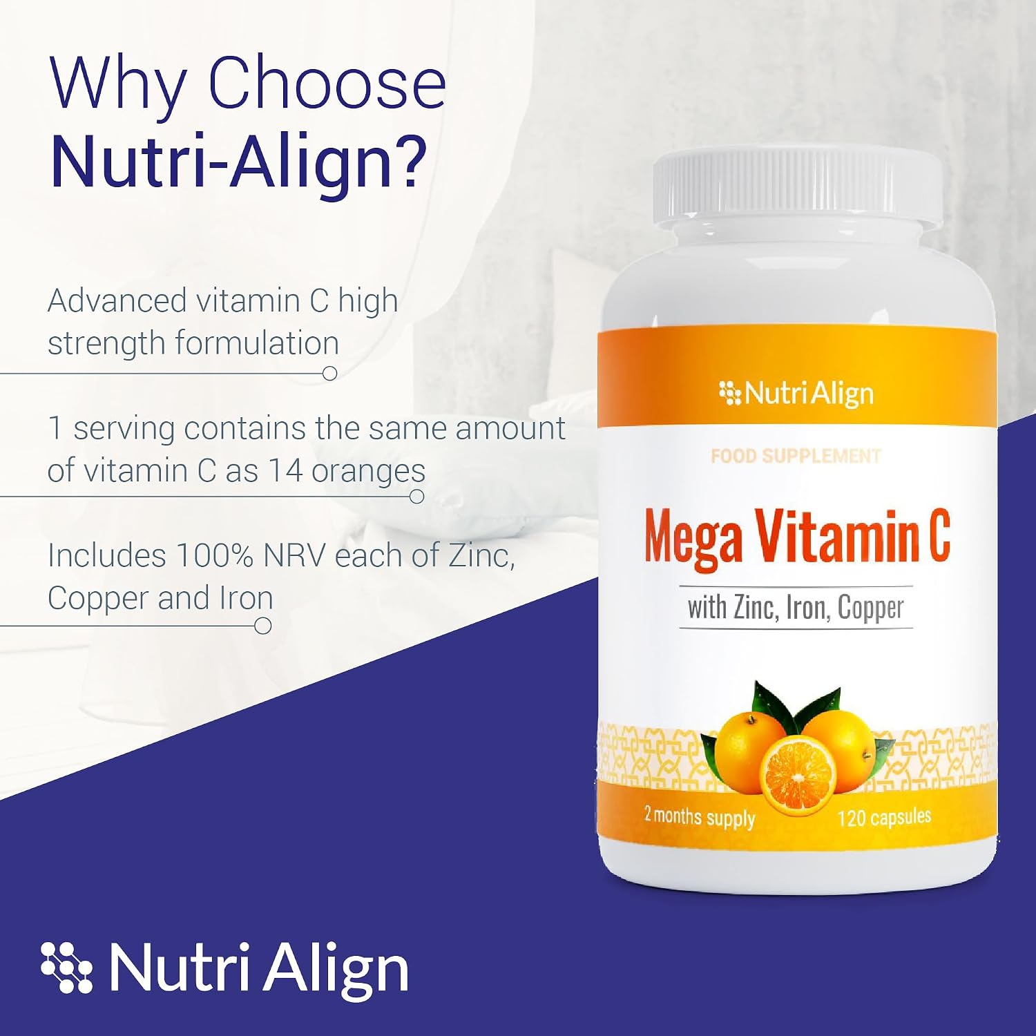 Nutri-Align Mega Vitamin C - 120 Capsules - görsel 3