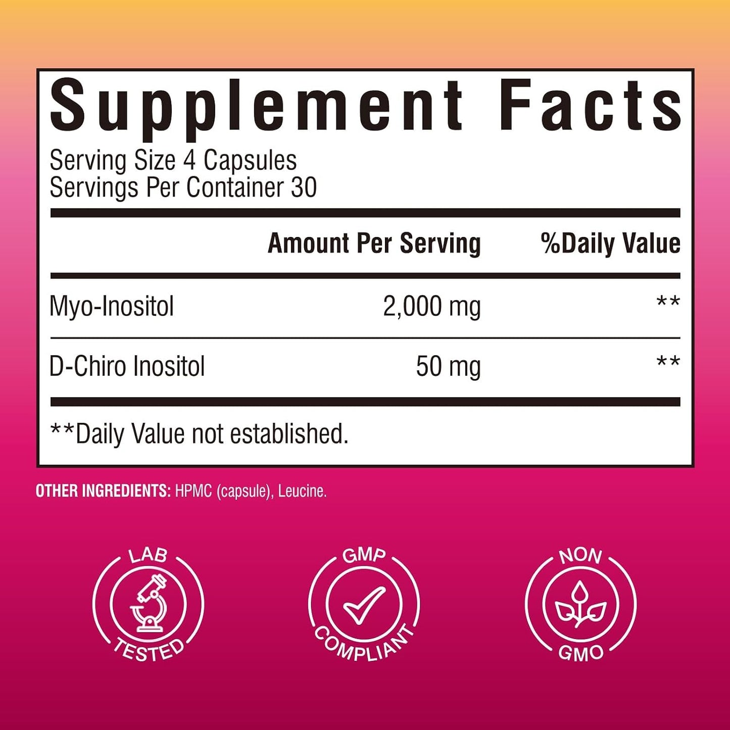 Vitalibre Inositol Supplement - Myo-Inositol & D-Chiro Inositol 40:1 Ratio for Women's's Hormonal Balance, 120 Vegan Capsules - görsel 2