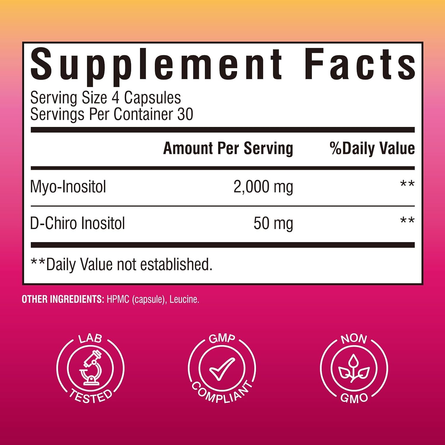 Vitalibre Inositol Supplement - Myo-Inositol & D-Chiro Inositol 40:1 Ratio for Women's's Hormonal Balance, 120 Vegan Capsules - görsel 2