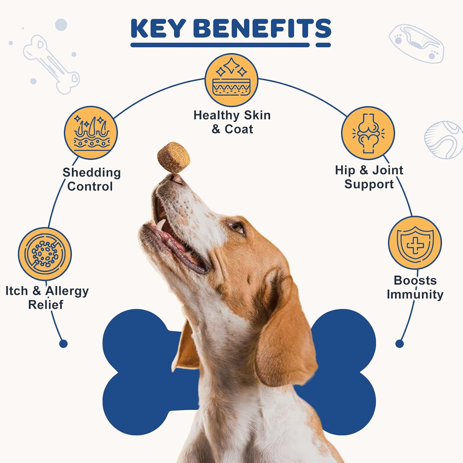 ZEBORA Salmon Oil Soft Chews for Dogs Skin & Coat - Omega 3-6-9 with Vitamins C & E - 120 Chews - görsel 3