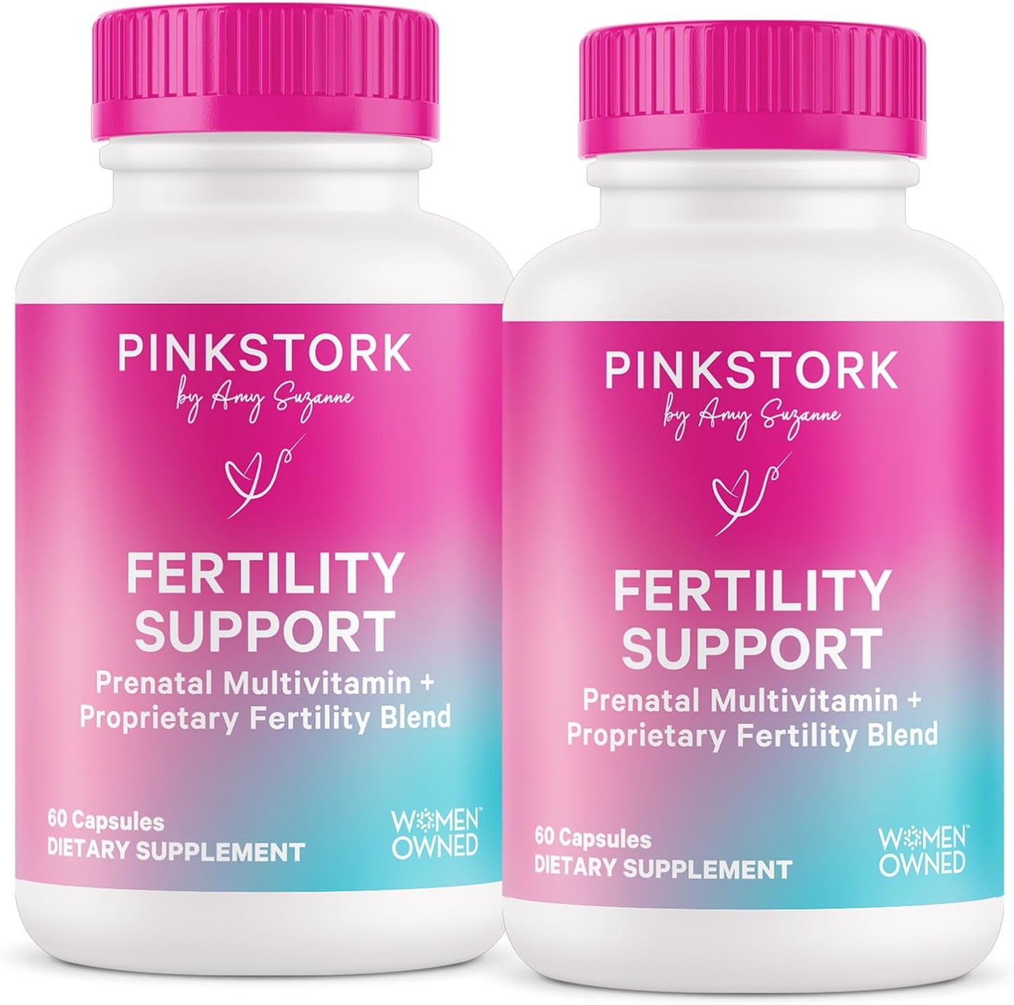 Pink Stork Fertility Supplement for Women's - 60 Capsules | Preconception Support with Inositol, Ashwagandha & Vitex - görsel 1