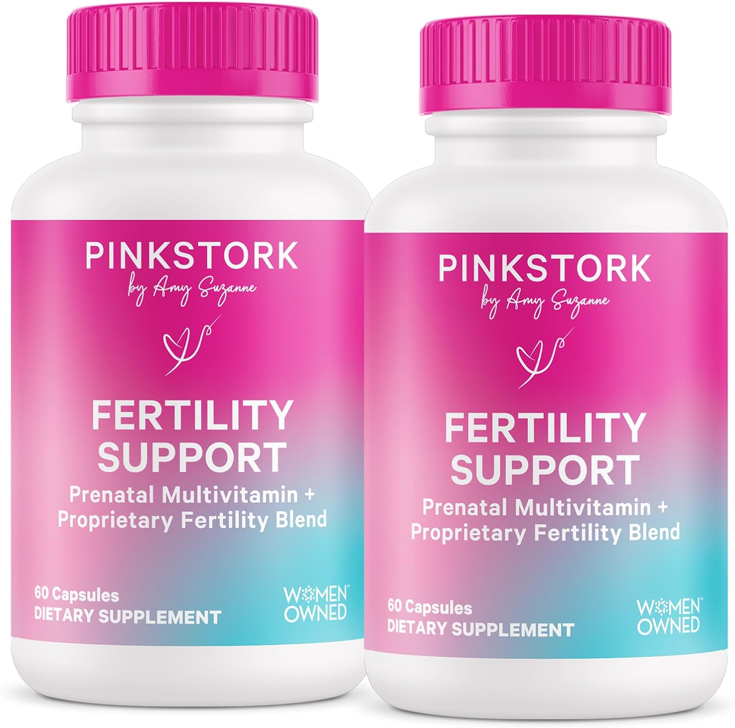 Pink Stork Fertility Supplement for Women's - 60 Capsules | Preconception Support with Inositol, Ashwagandha & Vitex - görsel 1