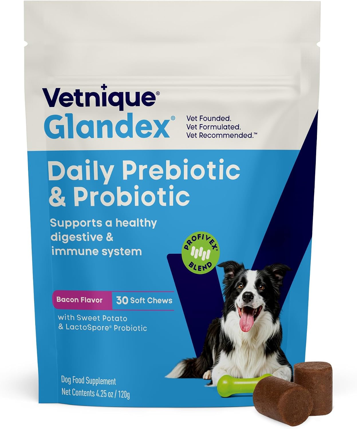 Vetnique Glandex Daily Probiotic Chews for Dogs – Gut & Immune Health (30ct) - görsel 1