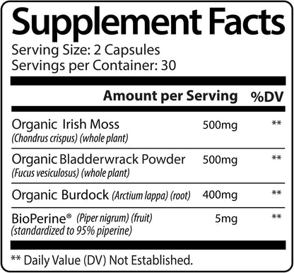 Alex Jones Ultimate Sea Moss Capsules – Vegan, Non-GM Seaweed Supplement with Bladderwrack and Burdock Root (60 Capsules) – Image 9