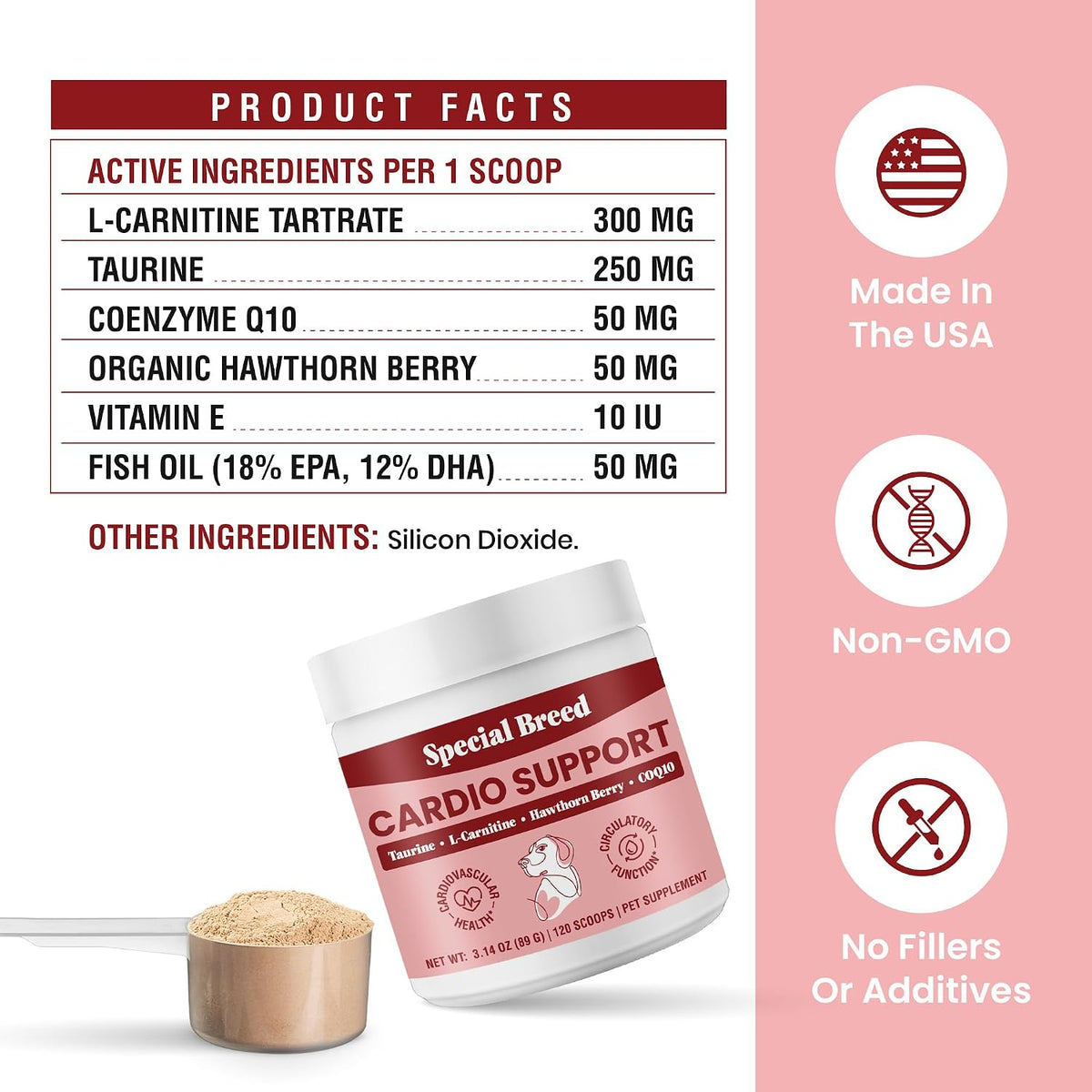 Special Breed Cardio Support for Dogs – – L-Taurine: An amino acid that plays a vital role in heart muscle – Image 5