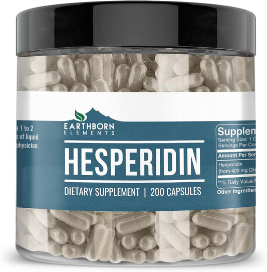 Earthborn Elements Hesperidin 200 Capsules – Pure, Undiluted, No Additives – Image 1