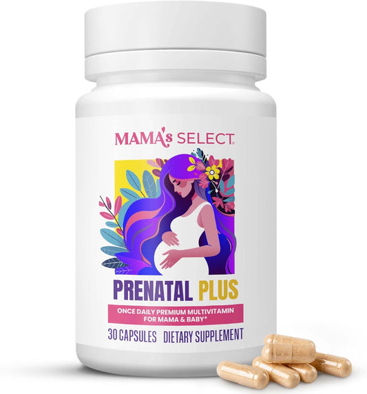 Mama's Select Prenatal Vitamins for Women's – Allergen-Free, MTHFR Friendly, Methylated Folate & B Vitamins, Easy-to-Digest, – Image 1