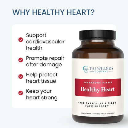 The Wellbeing Company Healthy Heart - Cardiovascular Strength, Blood Flow, Nitric Oxide Production & Healthy Cholesterol Levels | 120ct (2 Month Supply)
