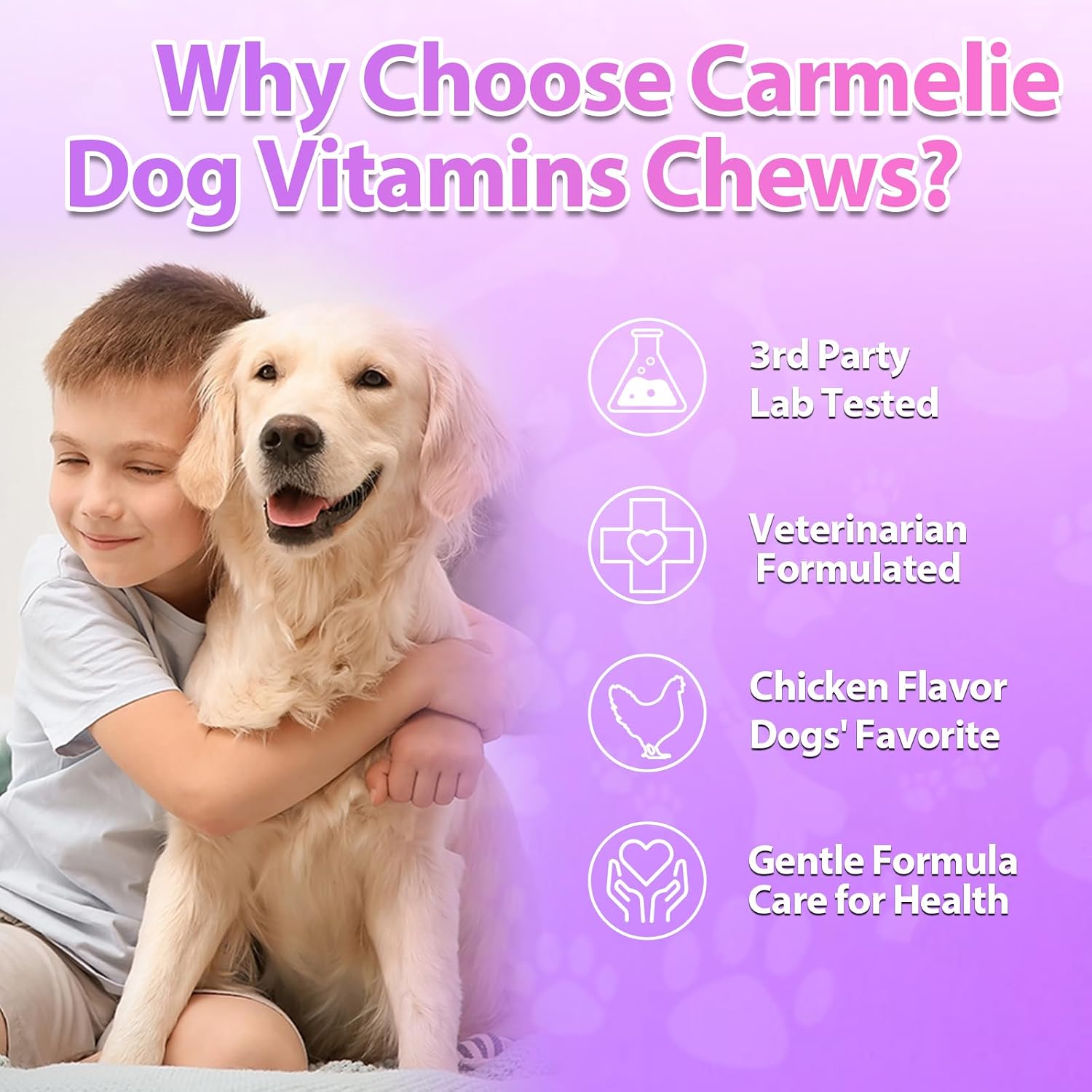 Dog Vitamins – 24-in-1 Complete Supplement, 200 Chews with Glucosamine, Probiotics, Omega-3. Supports Hips & Joints, Skin & Coat, Immune & Digestive Health. Chicken Flavour. - görsel 4