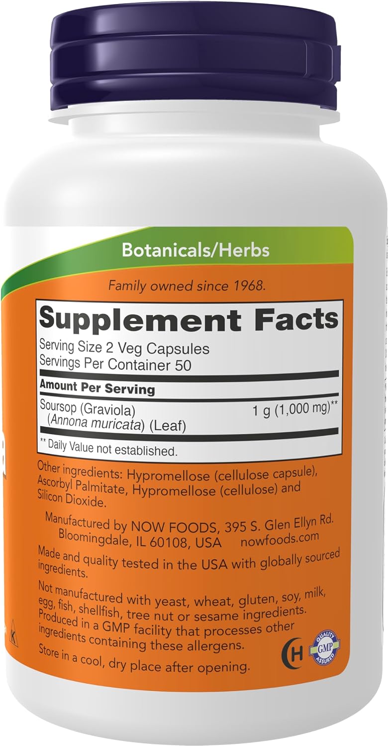 NOW Foods Graviola (Annona muricata) 500 mg - 100 Veg Capsules - görsel 2