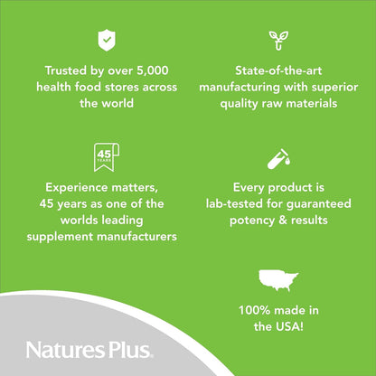 NaturesPlus Biotin & Folate 2500/8000 mcg Sustained Release Tablets, 30 Pack