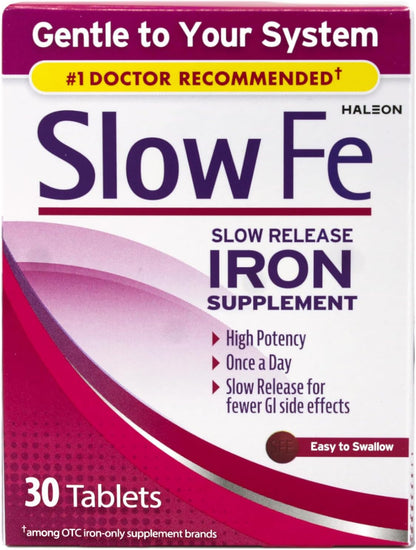 Slow Fe Slow Release Iron Tablets, 30 Tablets (Pack of 6)