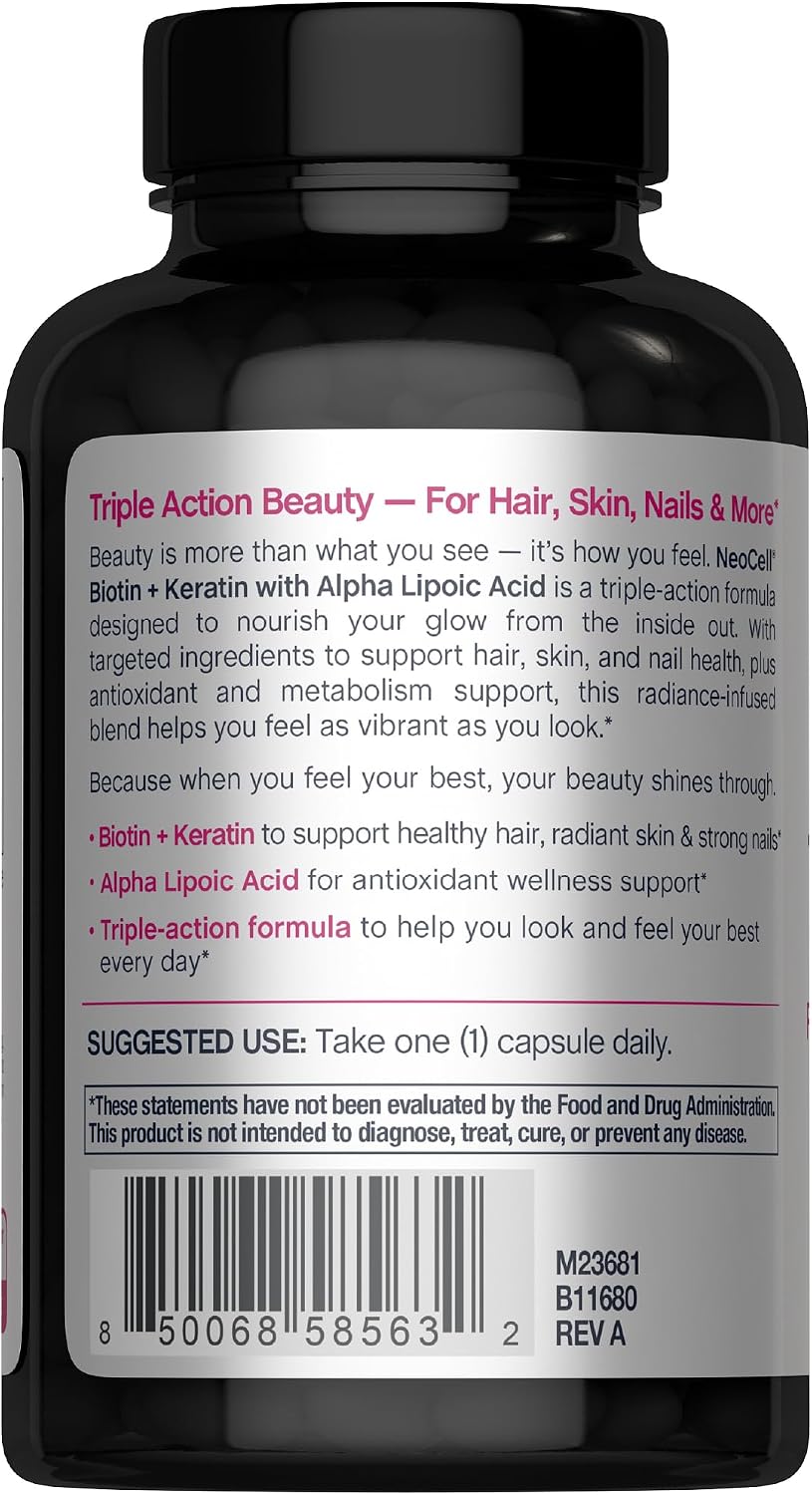 NeoCell Biotin Complex Hair, Skin & Nails, 90 Capsules – Image 3