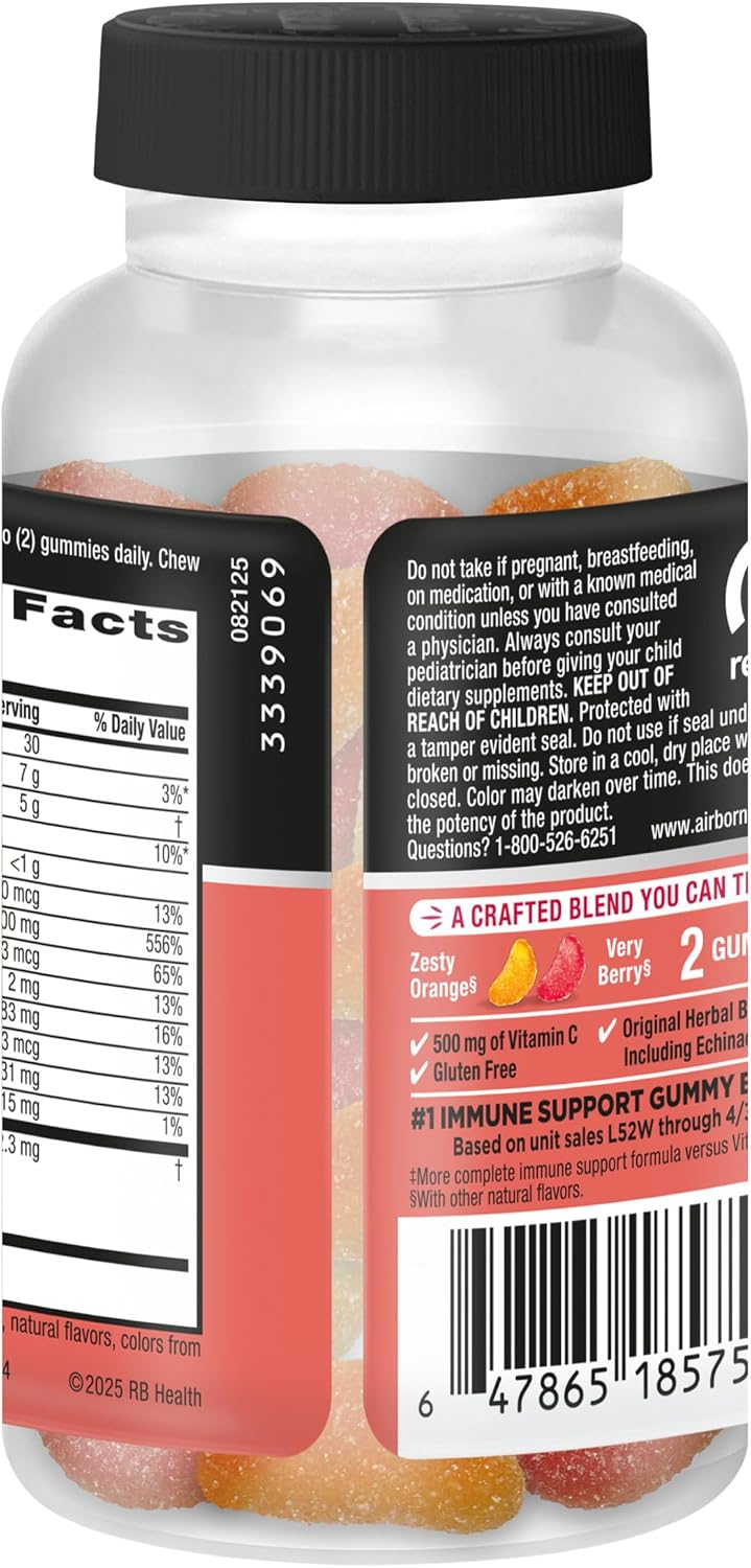 Airborne Kids Immune Support Gummies, Assorted Fruit Flavour, 21 Pack - görsel 8